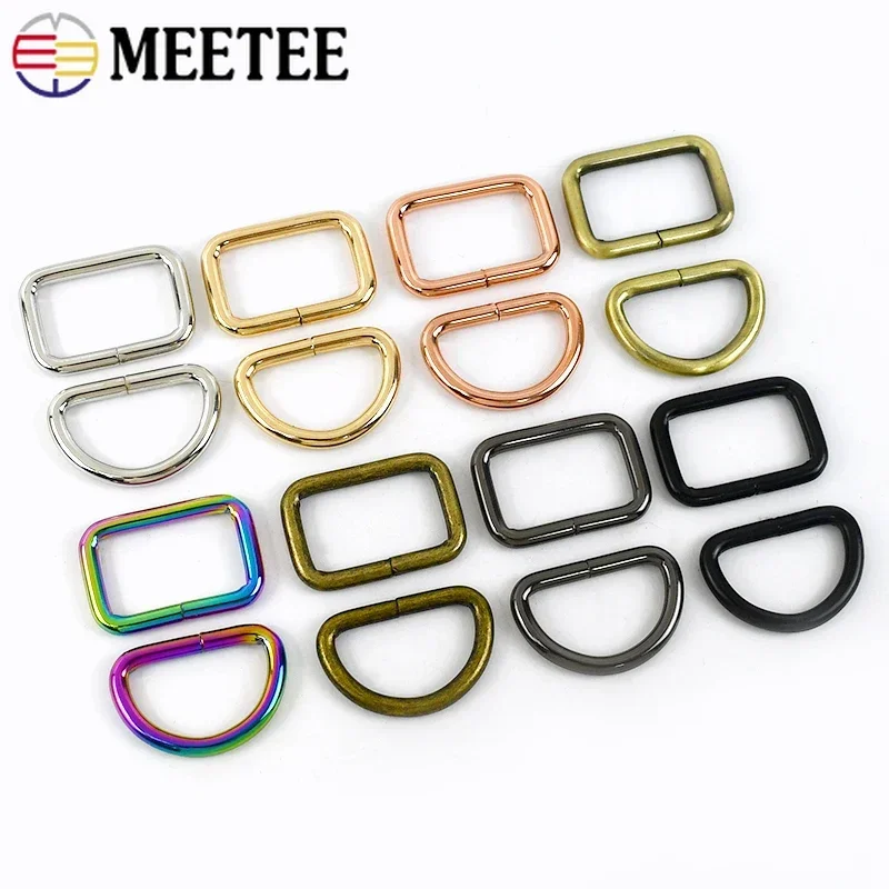 10 Stück Meetee 16–50 mm Metallschnalle für Taschengurt, D-Ring-Schnallen, Gurtband, Verschluss, Haustierhalsband, Anschluss, Haken, Hardware-Zubehör