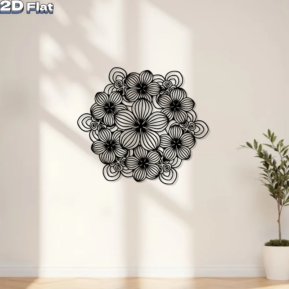 1pc Rustproof Iron Flower Wall Art Metal Hanging Decor For Indoor Outdoor Farmhouse Garden Fence Home Living Room Ornament