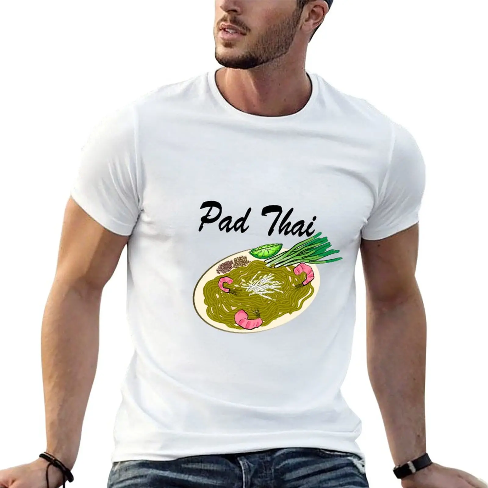 Camiseta Pad Thai, camiseta informal navideña de manga corta