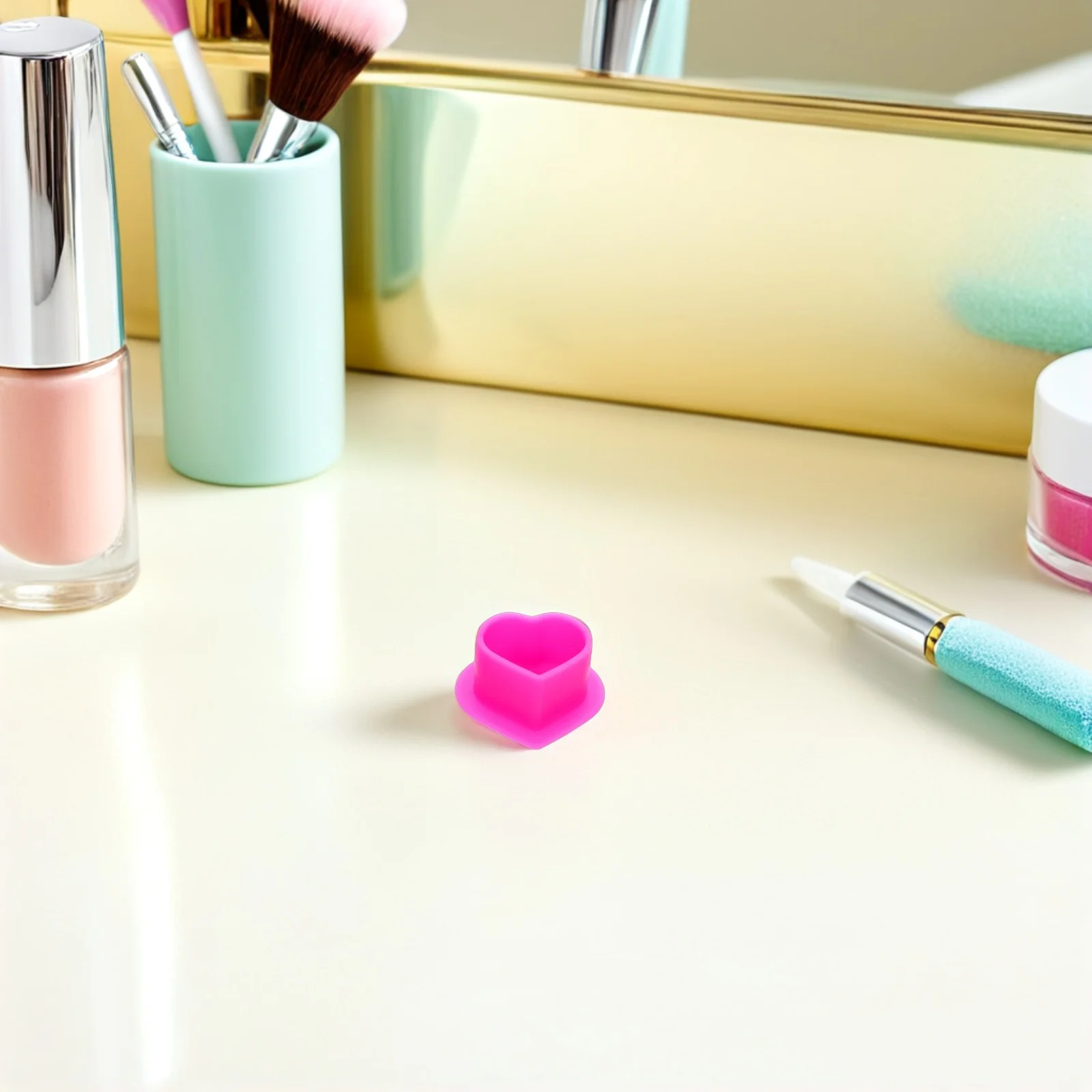 200 قطعة أكواب حبر القلب حاويات الصباغ السيليكون قاعدة مستقرة ماكياج لوازم التجميل أكواب الحبر السيليكون للوشم