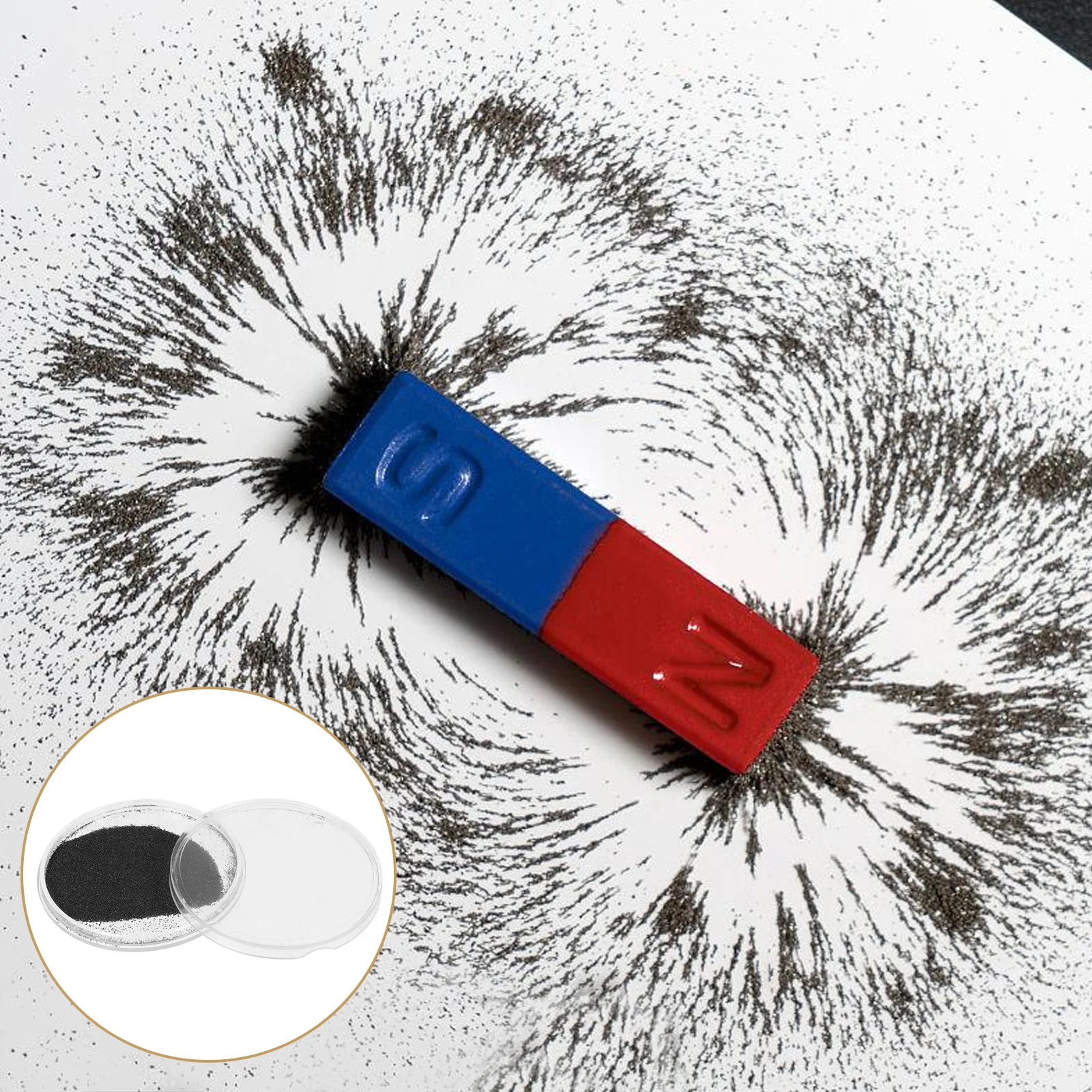 5Pcs Magnetic Iron Powder Teaching Kit Education Field Demonstration Science Classroom Physics Experiment Supplies