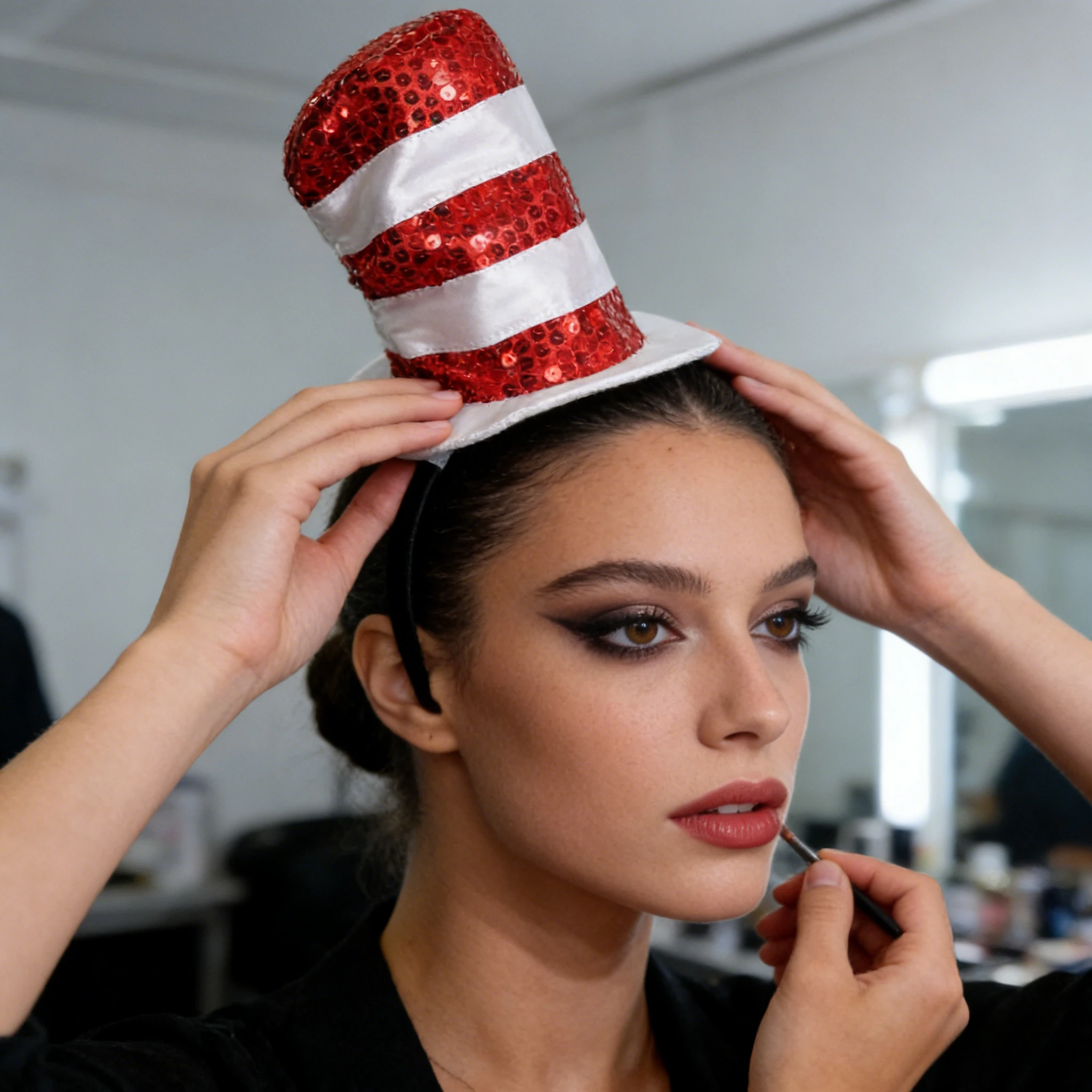 

Красно-белая полосатая праздничная шляпа в стиле доктора Сьюза, головной убор для ролевых игр, европейско-американская костюмная шляпа для маскарада, карнавала