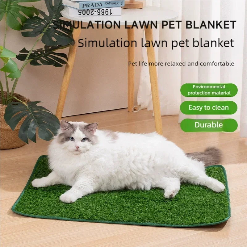 Tapis de propreté pour chien en gazon artificiel, lavable, anti-odeur, à drainage rapide, pour l'apprentissage de la propreté des chiots, intérieur et extérieur