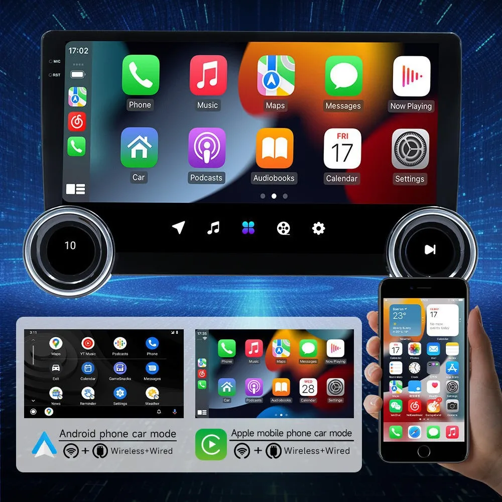 Factory Direct Supply 10.1inch Car Android Navigation GPS CarPlay AHD Floating Large Screen Dual Knob Universal MP5 Playback