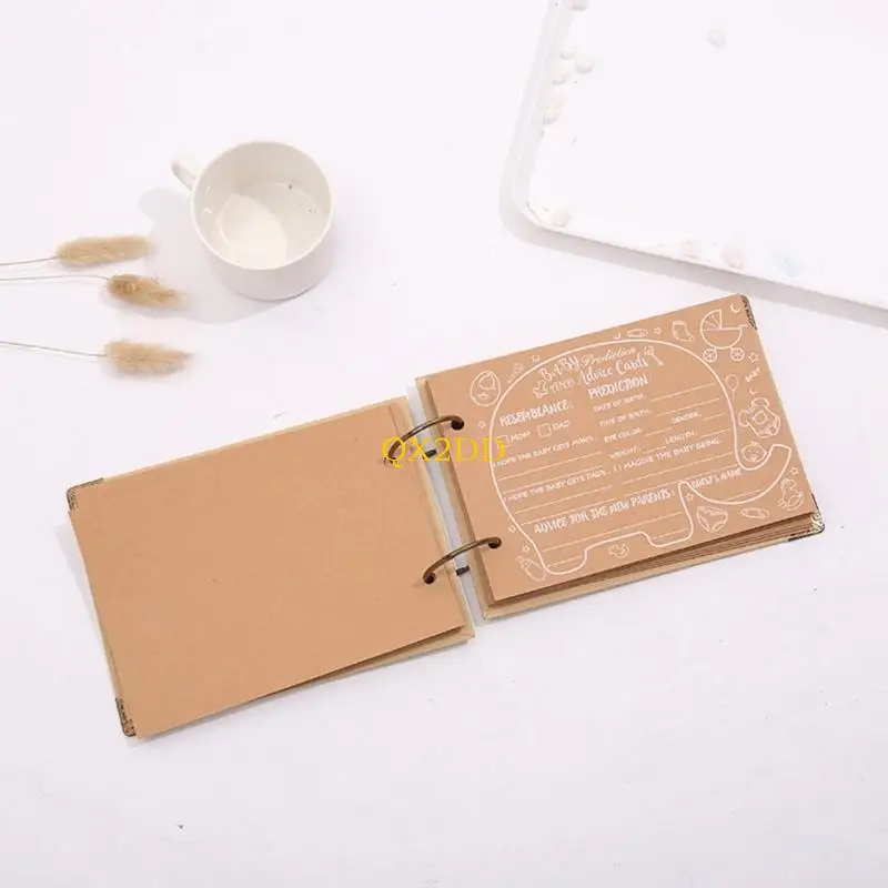 QX2D Baby Shower Guest Book Alternative 40 Sheet Advice and Prediction Cards for Unforgettable Celebration Memories Recording