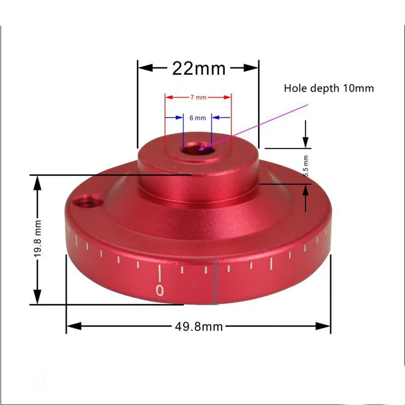 Aluminum Alloy 2inch Hole 6mm Mini Handwheel Replace Parts Revolving Handle  for Milling Machine Lathes Grinders