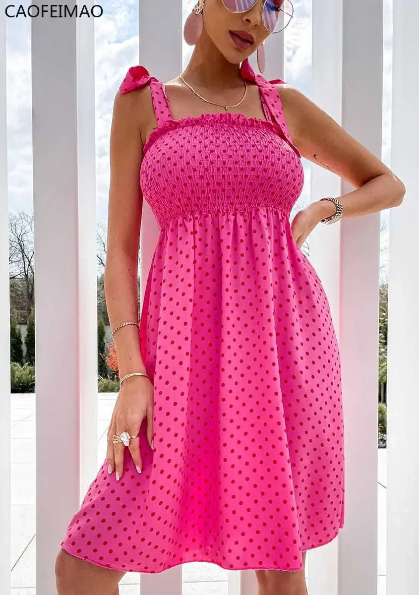 2023 New Casual Long Women Print Dress Boho Female Holiday Dress Summer Spaghetti Strap Ladies Beach Dress Vestidos