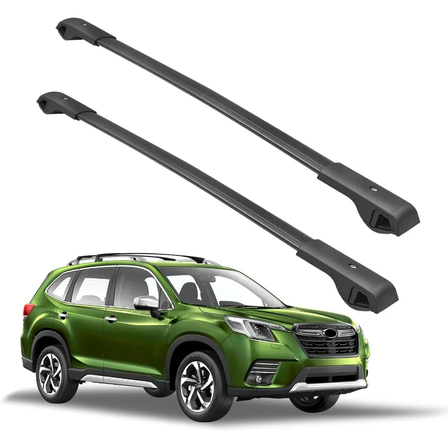 

Поперечные перекладины багажника на крышу 150 фунтов, совместимые с Subaru Forester 20142025 с приподнятыми боковыми направляющими, алюминиевые поперечины, грузовые багажники на крышу Bi