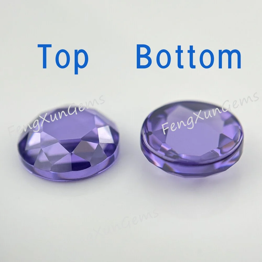 5~7mm Violet Round  Flat bottom facet Cut AAAAA Loose CZ Stone Cubic Zirconia Gemstone  for Jewelry  DIY  Nail decorations