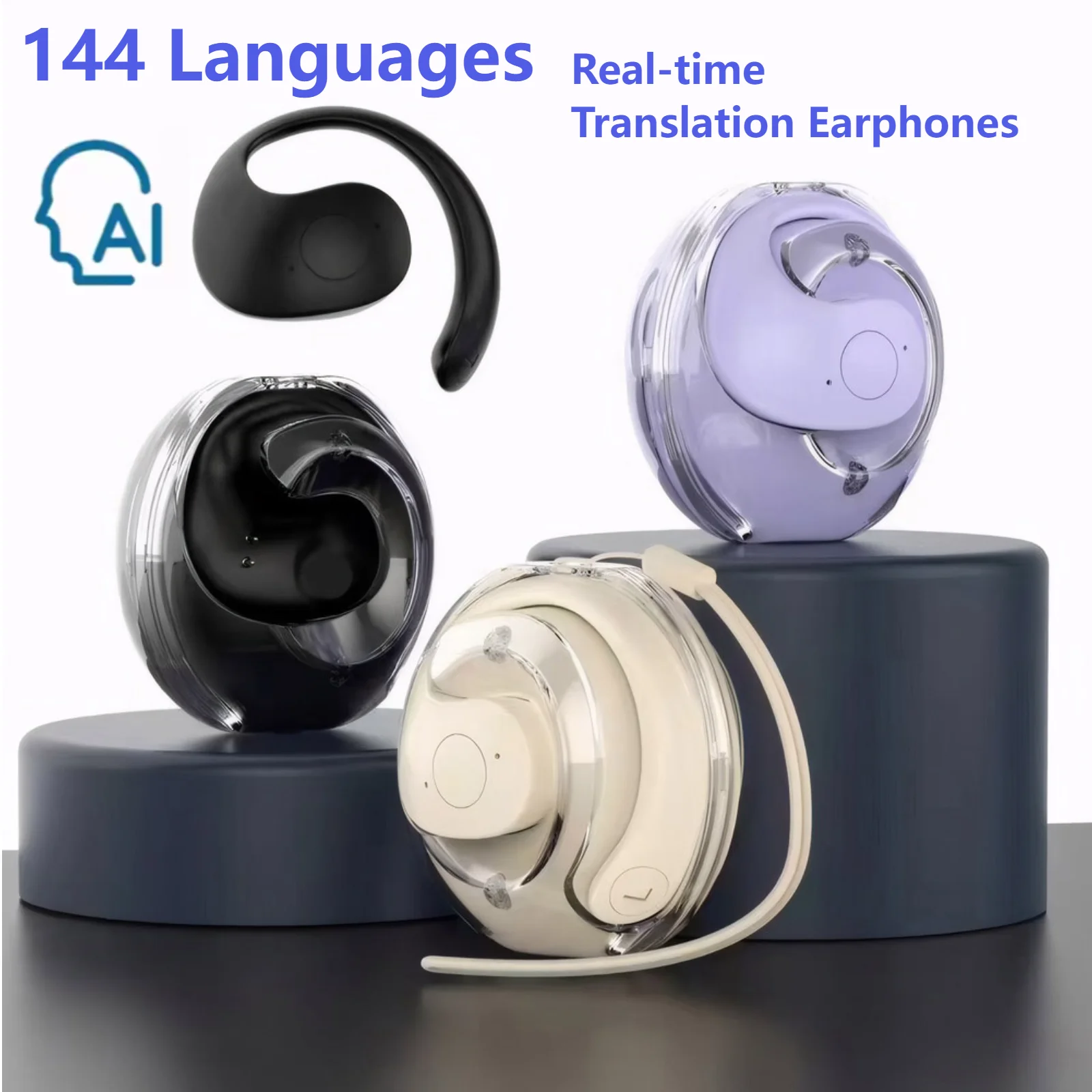 Real-Time Language Translator Headphones BT5.3 IPX4 Waterproof Simultaneous Interpretation Earphone AL Voice Translator Earbuds