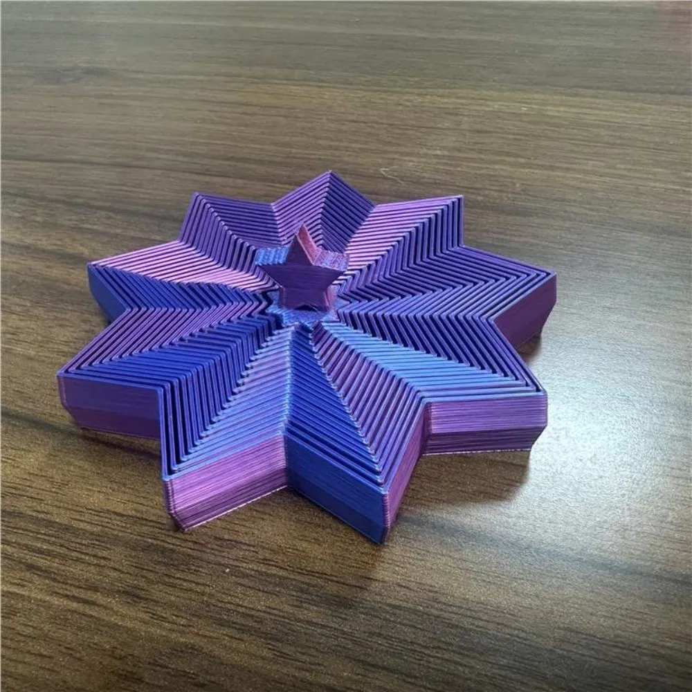 Spiral Octagonal Christmas Tree Spiral Stretching Relaxation Visual Illusion Hexagon 3D Printed Funny Whirling Spiral Ornaments