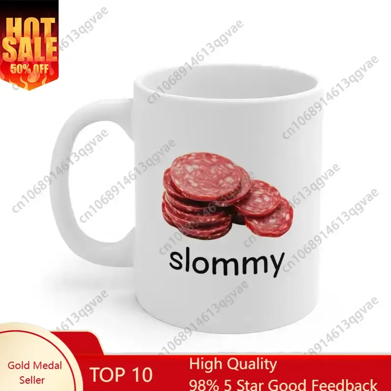 

Slommy Salami Meme Mug Funny Meme Mug Gift For Gen Z Friends Joke Gift 11 oz Ceramic Mugs Beverage Cup / Water Cups