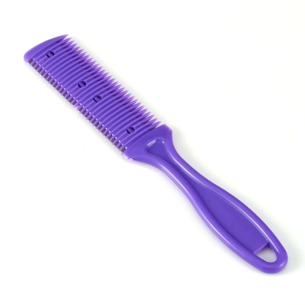 4PCS Professional Dual Sides Hair Trimmer Combs DIY Hair Purple Hair Cutting Comb Thinning Razor Comb Beauty Salon