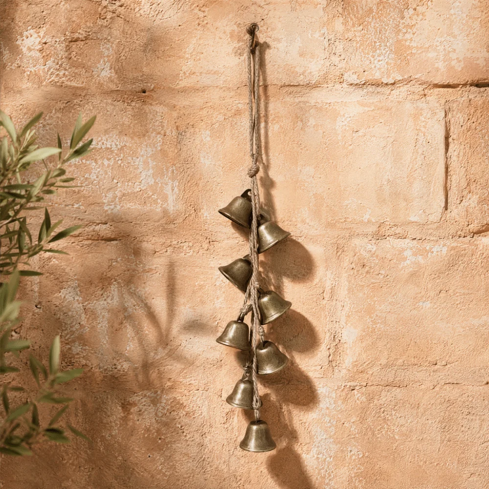 2pcs Boho Iron Wind Chimes Decor 16.54 in Red Bronze Bronze Witch Bells 8 Bells Door Knob Bells Door Hanger