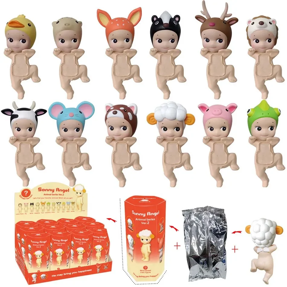 Sonny Angel Blind Box 20th Anniversary Harvest Series Animal Foot lift Figurki Ozdoby Lalki Fani Prezent dla dzieci