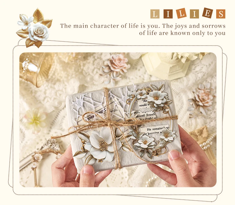 Journal GO Scrapbooking DIY 3D-Aufkleber, Blumenalbum, Journaling-Zubehör, Hobby-Album, Karte, DIY, florale Aufkleber, 10 Stück – Detail 10