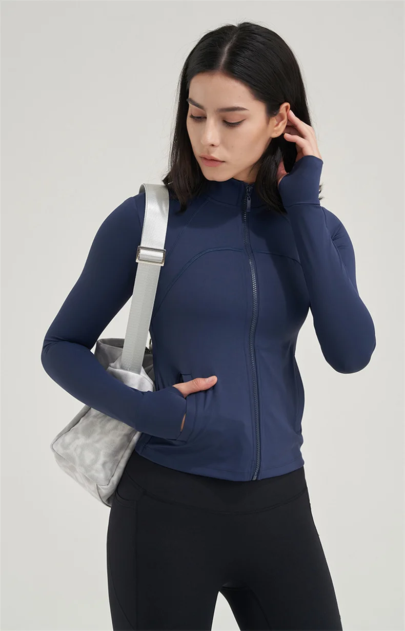TRY TO BN Yoga Long Sleeve Coat Zipper Loose Sports Tops Breathable Sunscreen T Shirt Workout Women Running Gym Clothing Fitness