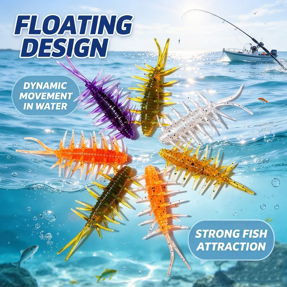 8Pcs 5.8cm/1.5g Small sea cucu - đánh giá và giá Fishing Lure Soft Plastic