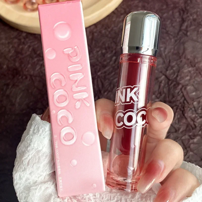 Sexy Red Lipgloss Mirror Glass Water Light Clear Lip Gloss Waterproof and Non Stick Liquid Lipstick Nude Lip Tint Korean Make Up