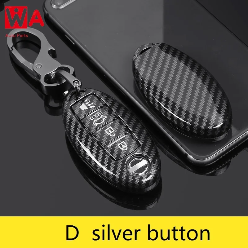 

Glossy Carbon Fiber ABS Car Key Case Fob Cover For Infiniti FX35 FX37 FX50 G25 G35 G37 JX35 M35 M37 M45 Q70