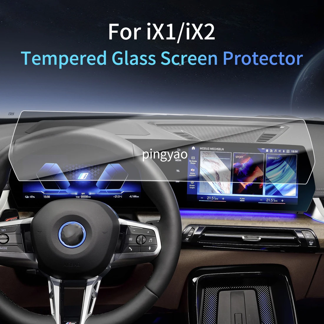 Car Sticker for 2025-2026 BMW IX2 HD Screen Protector Navigation Display Tempered Glass Protective Film Car Vehicle supplies