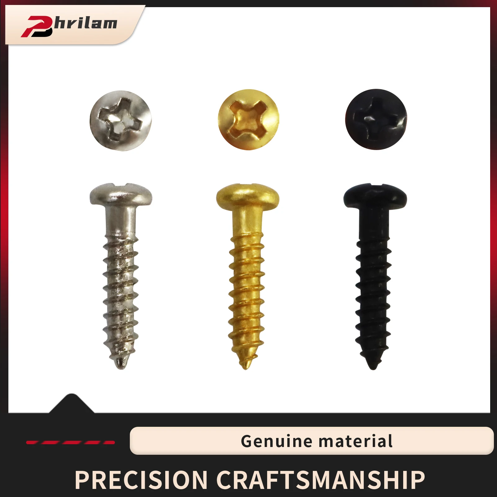 Guitar Locking Nut/String Trees/ String Retainer Bar Mounting Screws 2.8*14.5mm, Available in Black, Chrome, and Gold.