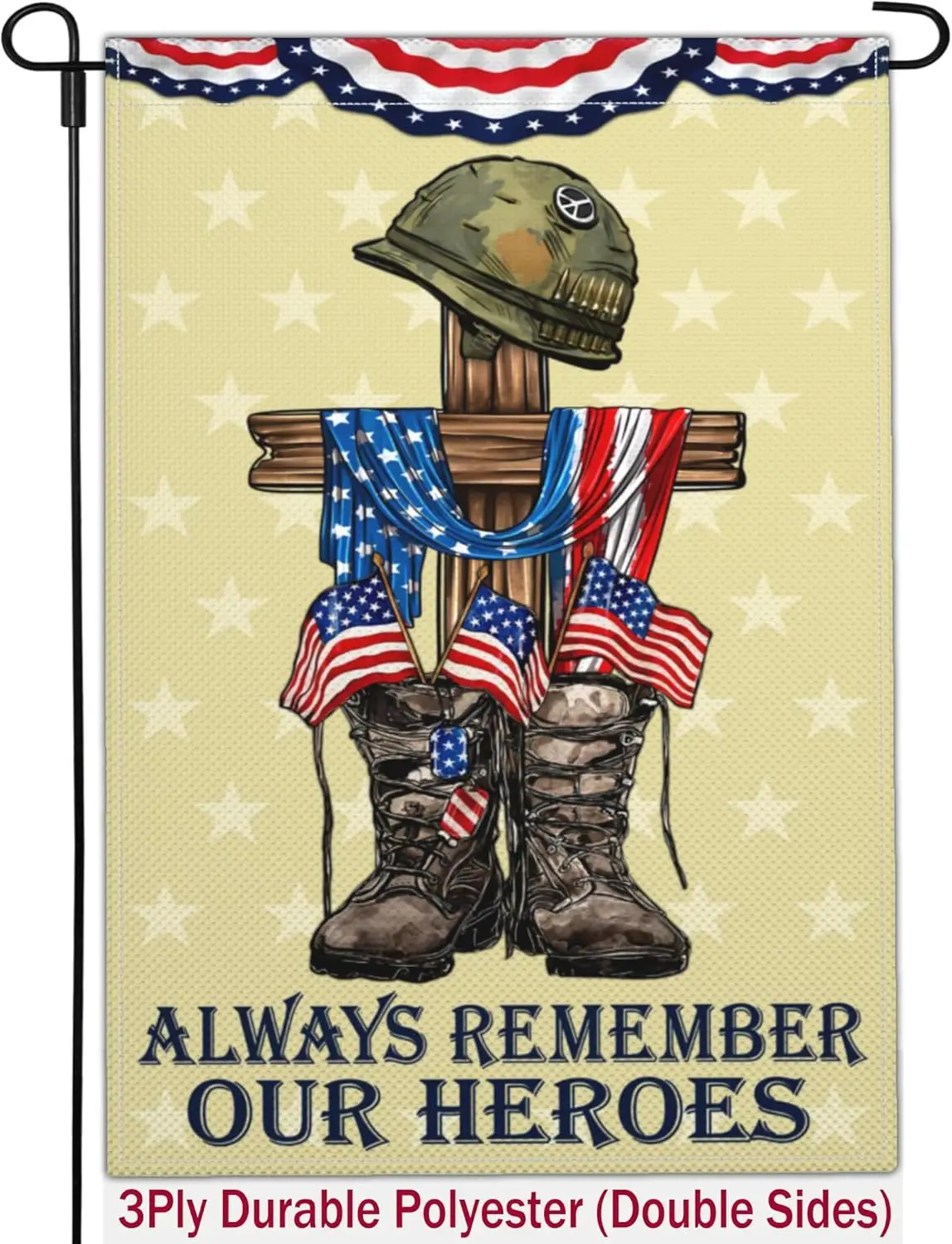 Memorial Day Patriotic Garden Flag 12x18 Inch Double Sided 4th of July Flags for Outside Independence Veterans Day Flag Outd zzo