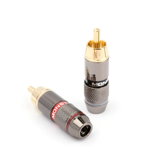 Imagen 2 del producto Adaptador macho RCA de oro de 24K, conector sin soldadura para Audio y vídeo, cámara IP CCTV, Cable Coaxial de seguridad, soldadura Co, 4/8/12 Uds.