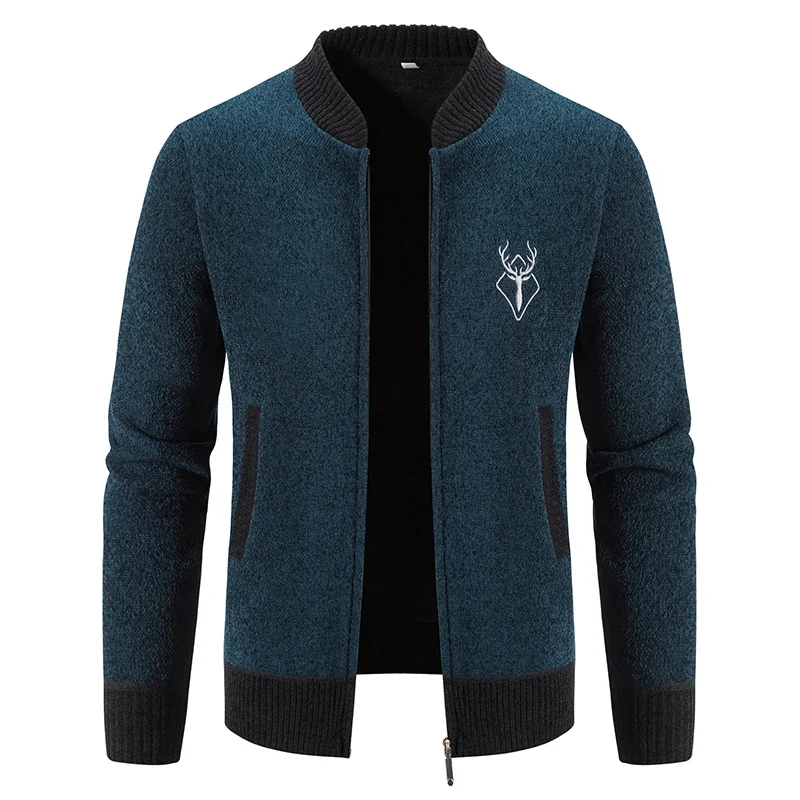 High Quality Men Thicker Warm Stand-up collar Fit Cardigans Coats Men Cardigan Sweaters Jackets Winter Casual Sweatercoats3XL