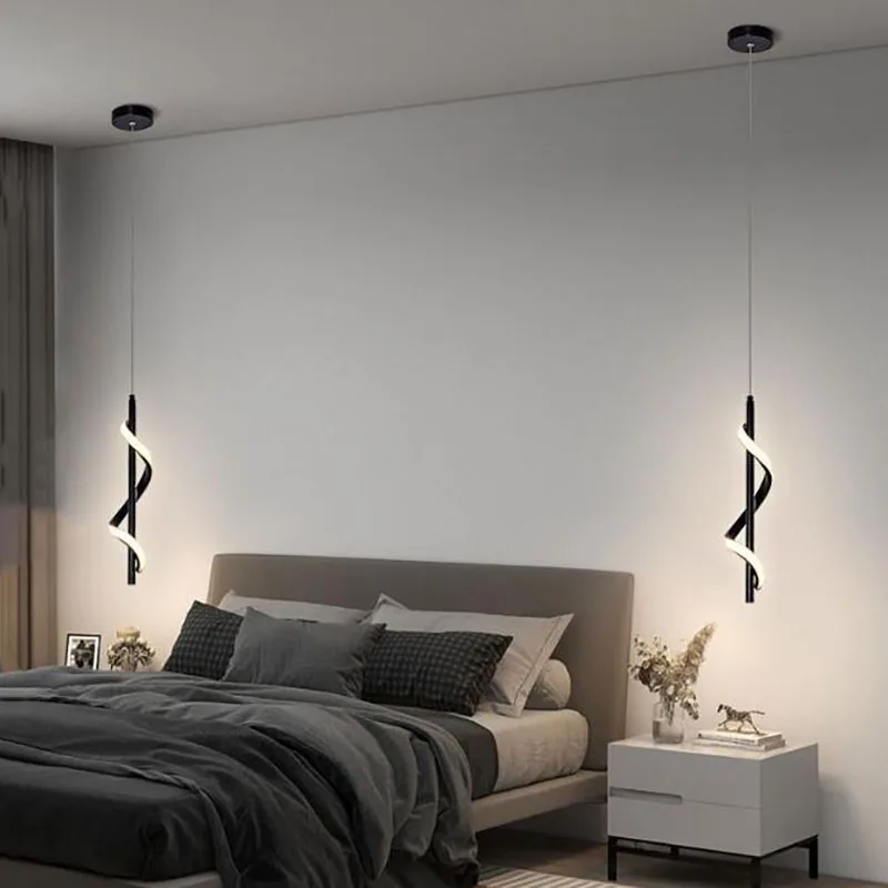 

Bedroom Bedside Chandelier Nordic Simple Style Chandelier Atmosphere Hanging Lamp Living Dining Study Room Indoor Lights decor