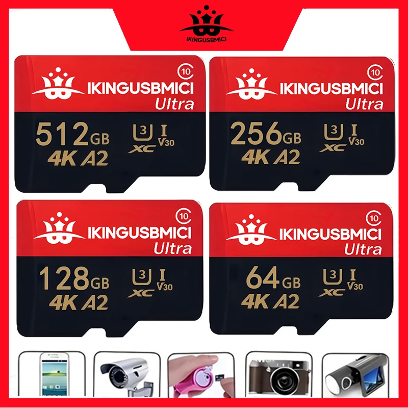 

SD Cards Memory Card TF Cards Micro TF/SD Card 32GB 128GB 256GB Fast Transfer V10 High Endurance Full HD for Dash Cam Tablet