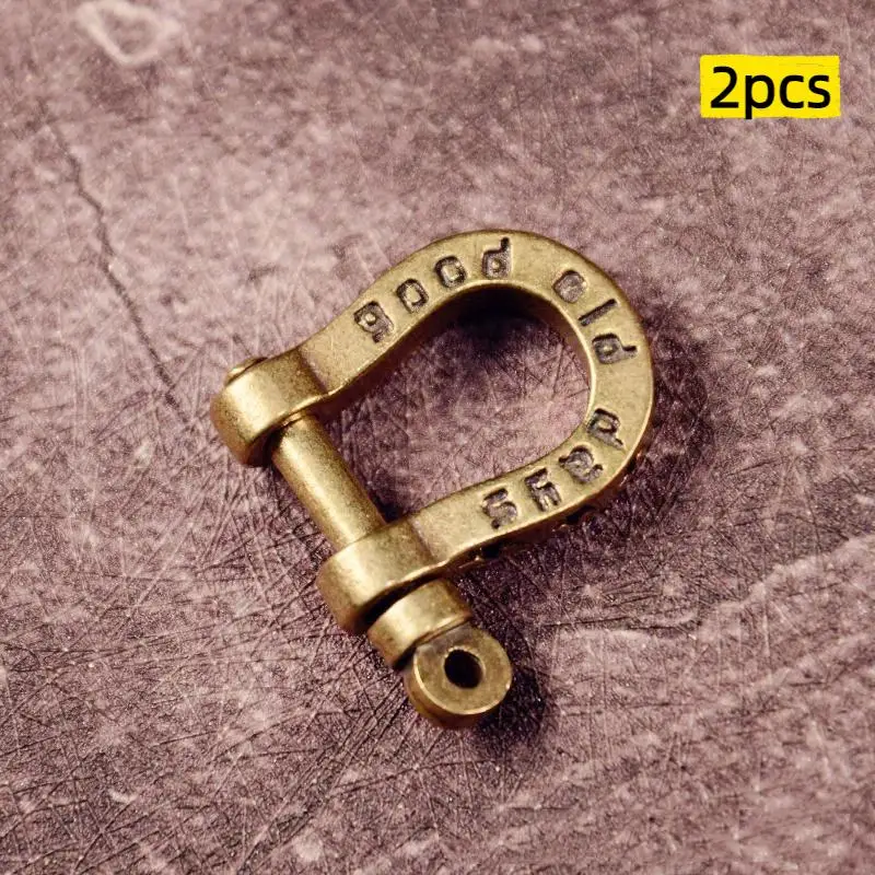 2 Stück Messing-Hufeisen-Schnalle Schlüsselanhänger Personalisierte Buchstaben-Schnalle Dekorative Schnalle DIY Auto-Schlüsselanhänger Zubehör – Detail 1