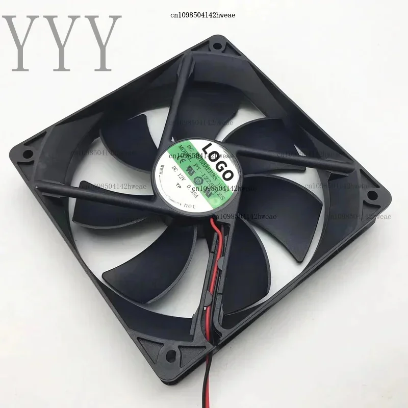PARA Power PY-1225H12S DC 12V 0.35A 120x120x25mm Ventilador de refrigeración de servidor de 2 cables