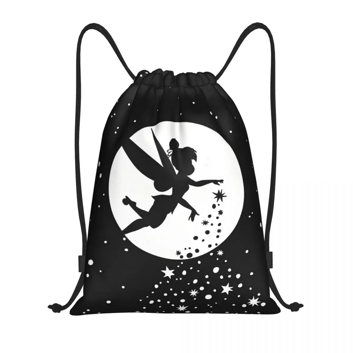 

Custom Tinker Bell Drawstring Bags Men Women Foldable Gym Sports Sackpack Fairy Training Backpacks