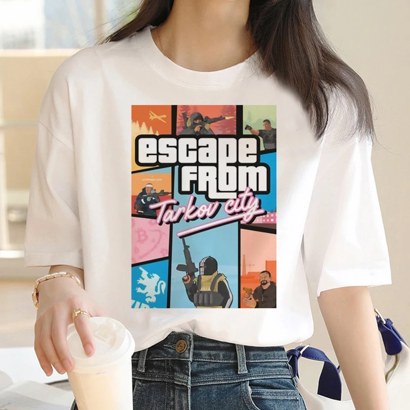 Fuga dai vestiti di Tarkov maschio 2022 Grunge estetico Y2k T-Shirt Casual vestiti Anime Game Harajuku T Shirt uomo