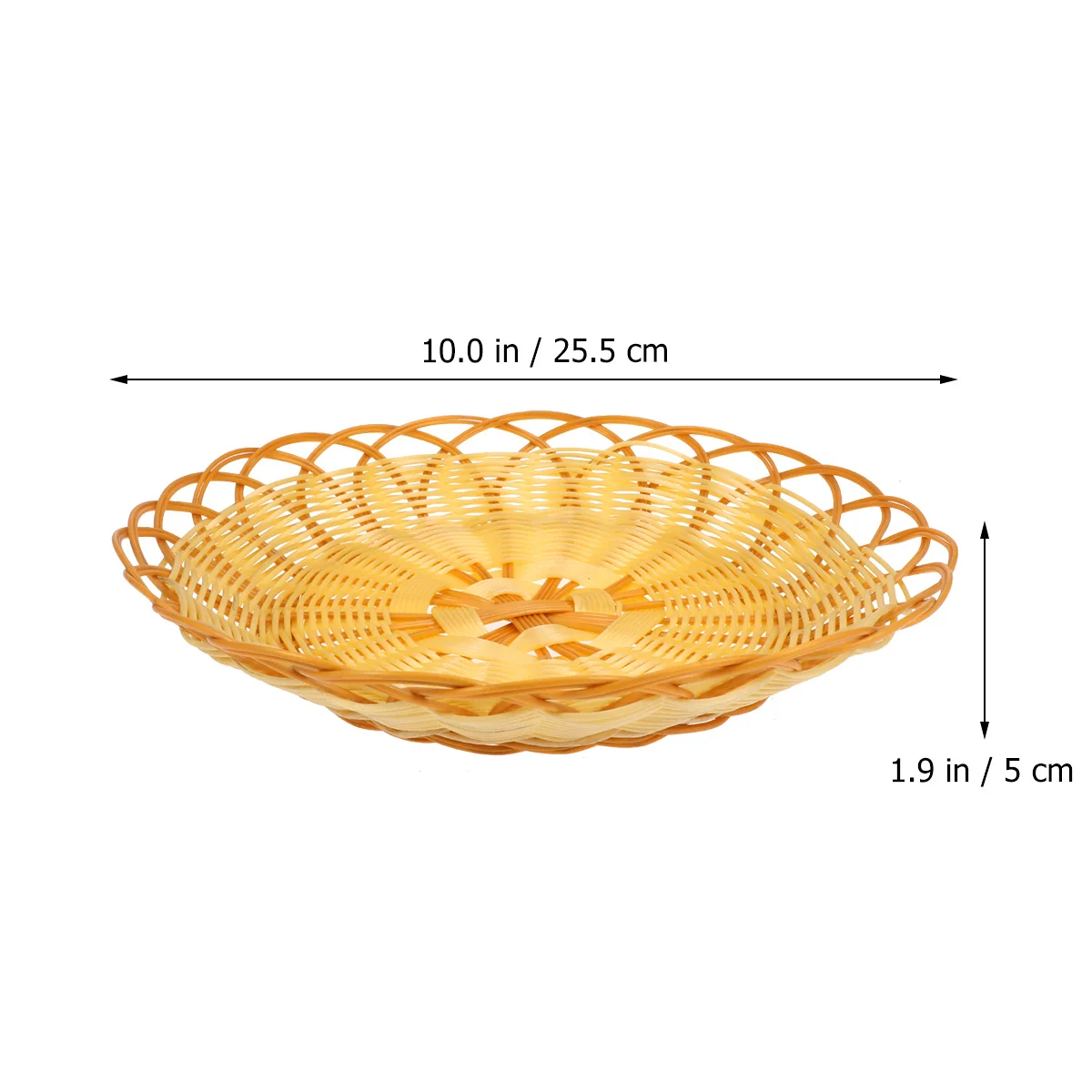 

Simulate Rattan Plastic Fruit Basket Handmade Storage Basket Bread Snack Container Kitchen Picnic Multipurpose Organizer