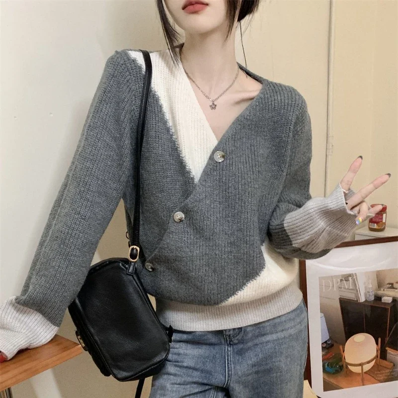 DAYIFUN-Fashion Sweaters Women,Winter,Long Sleeved Tops,Loose Fashion Pullovers,Oversized,O-Neck Knitwears,Warm Jumpers Tops