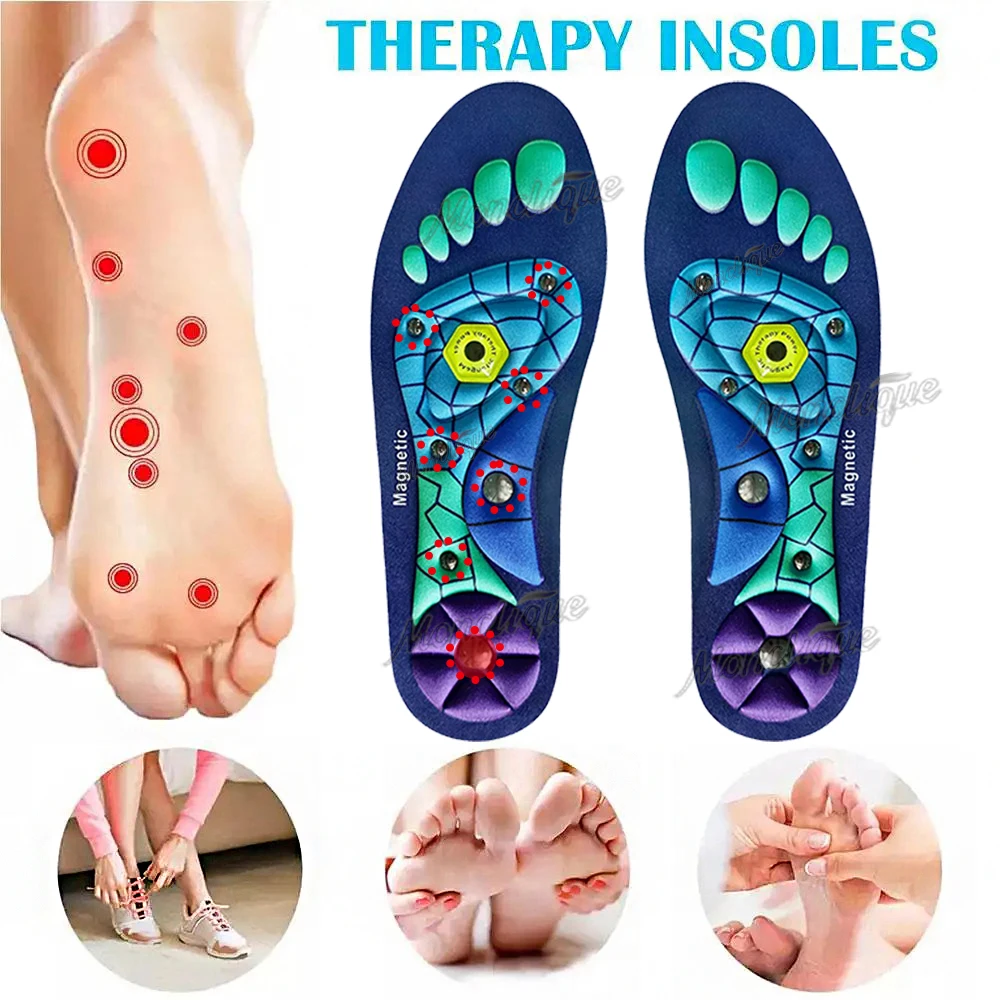 Magnetic Therapy Massage Insole Plantar Acupoint Massage EVA Arch Support Correction Soft Comfortable Relax Feet Foot Care Tools
