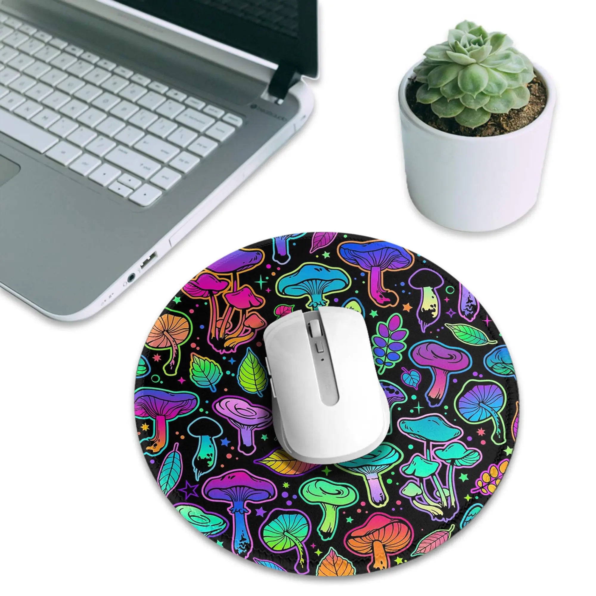 Psychedelic magic rainbow mushrooms Trippy Mushroom Mouse Pad Computer Keyboard Mouse Mat PC Laptop Desk Mat Office Table Mats