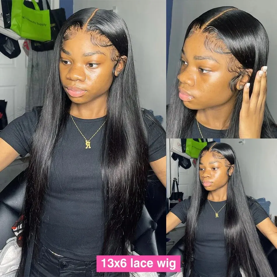 IRoshion Bone Straight Lace Front Wigs Human Hair Natural Hairline Pre Plucked 13x4 Lace Frontal Human Hair Wig For Women image 2