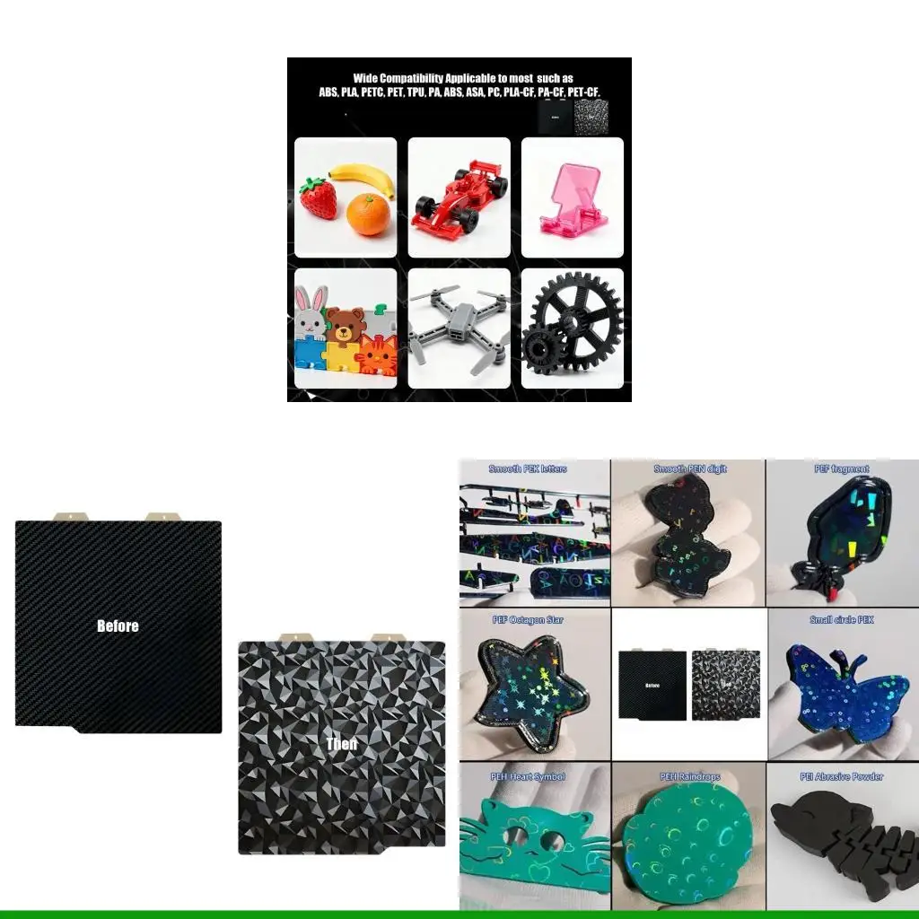 

U55C Carbonfiber Stone Texture PEI Build Plate 184mm Heat Resistance Consistent PETG ABS TPU