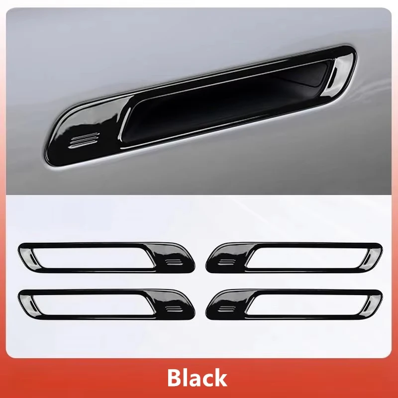 Car Aesthetics Glossy Black Car Door Handle Cover Robust ABS Plastic Long-lasting Performance Sporty Appearance