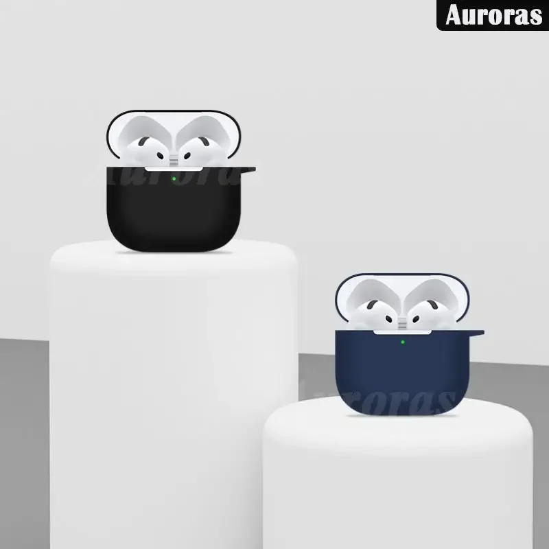 Etui Auroras do AirPods 4, silikonowe, jednokolorowe, odporne na wstrząsy akcesoria do słuchawek, ochraniacze do AirPods 4 ANC anc4, osłona AirPods