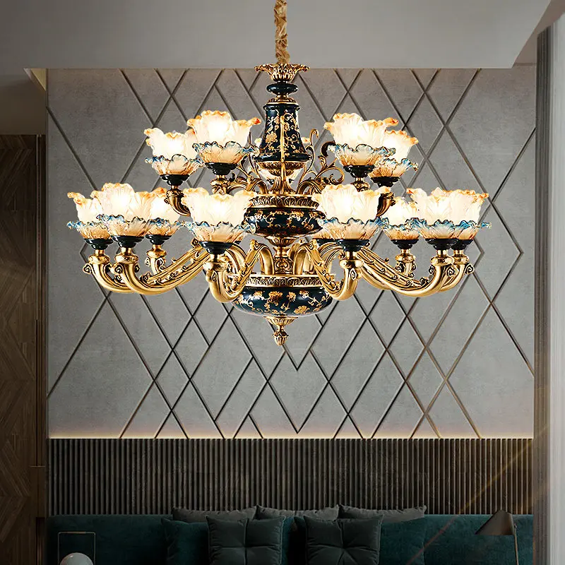 

Ceramic all copper chandelier villa living room bedroom dining room light