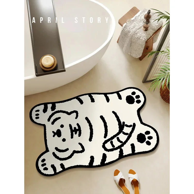 VIKAMA Cartoon Animal Shaped Rug Bathroom Absorbent Anti-Slip Mat Soft Children's Bedroom Entrance Doormat Home Decor