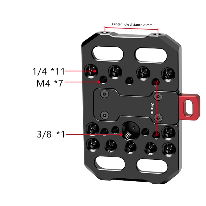 Hot Aluminum Alloy Quick Release V-Lock Mounting Plate Compatible With 15Mm Rod Clamp For DSLR Camera Battery Fixed Base