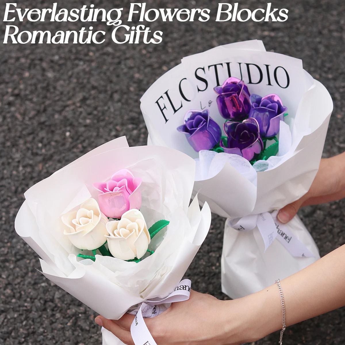 

6 Flower Set Bouquet Building Block Diy Eternal Flower Rose Bricks Set Romantic Gift for Girls Birthday Valentine's Day