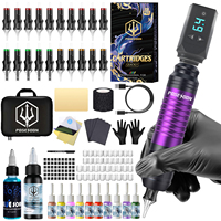 Tattoo Kit POSEIDON V5 Hot Tattoo Pen Kit For Permanent Makeup Tattoo Machine Kit Wireless Tattoo Power Supply Tattoo Gun Kit