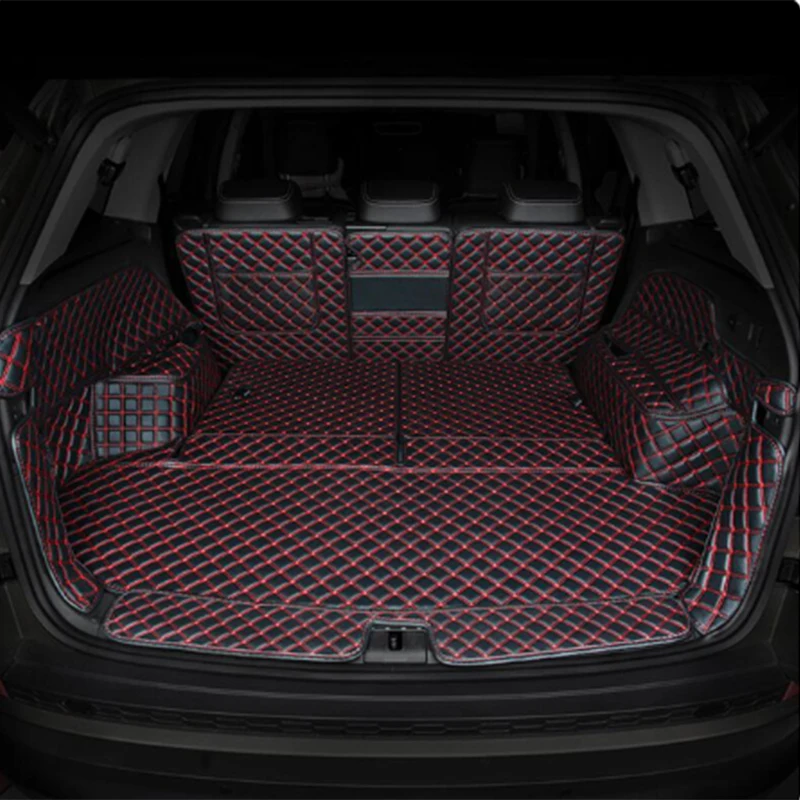 For Skoda Kodiaq 2017-2020 Car Styling Trunk Protection PU Leather Mat Catpet Interior Cover Part Auto Modificated Accessories