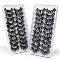 10 pairs Mink Eyelashes 3D Natural False Eyelashes Russia manga Lashes Soft Eyelash Extension Makeup Kit Cilios wholesale